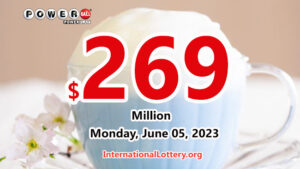 2023年6月3日：两位 Powerball 参加者获得了二奖；头奖滚存至 2亿6900万美元。